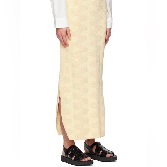 🔖NWT Nanushka Bria Creme Tubular Jacquard Mid Length Skirt - Picture 5 of 13
